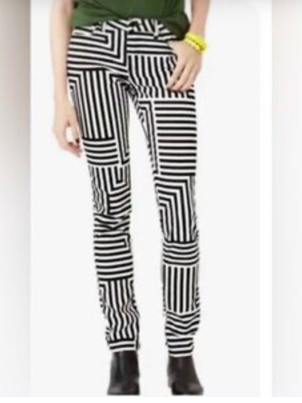 NWT Kate Spade Saturday black & white skinny jeans, size XS